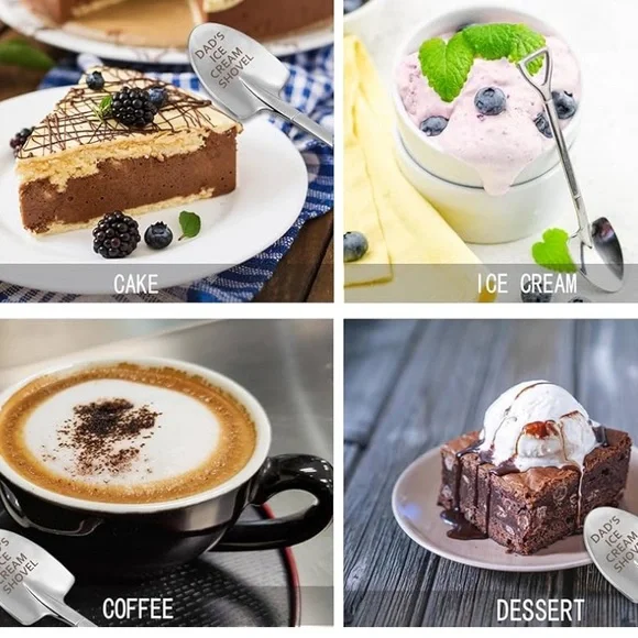 Personalized Dad's Ice Cream Shovel Funny Engraved Stainless Steel Spoon /Shovel - Picture 6 of 12